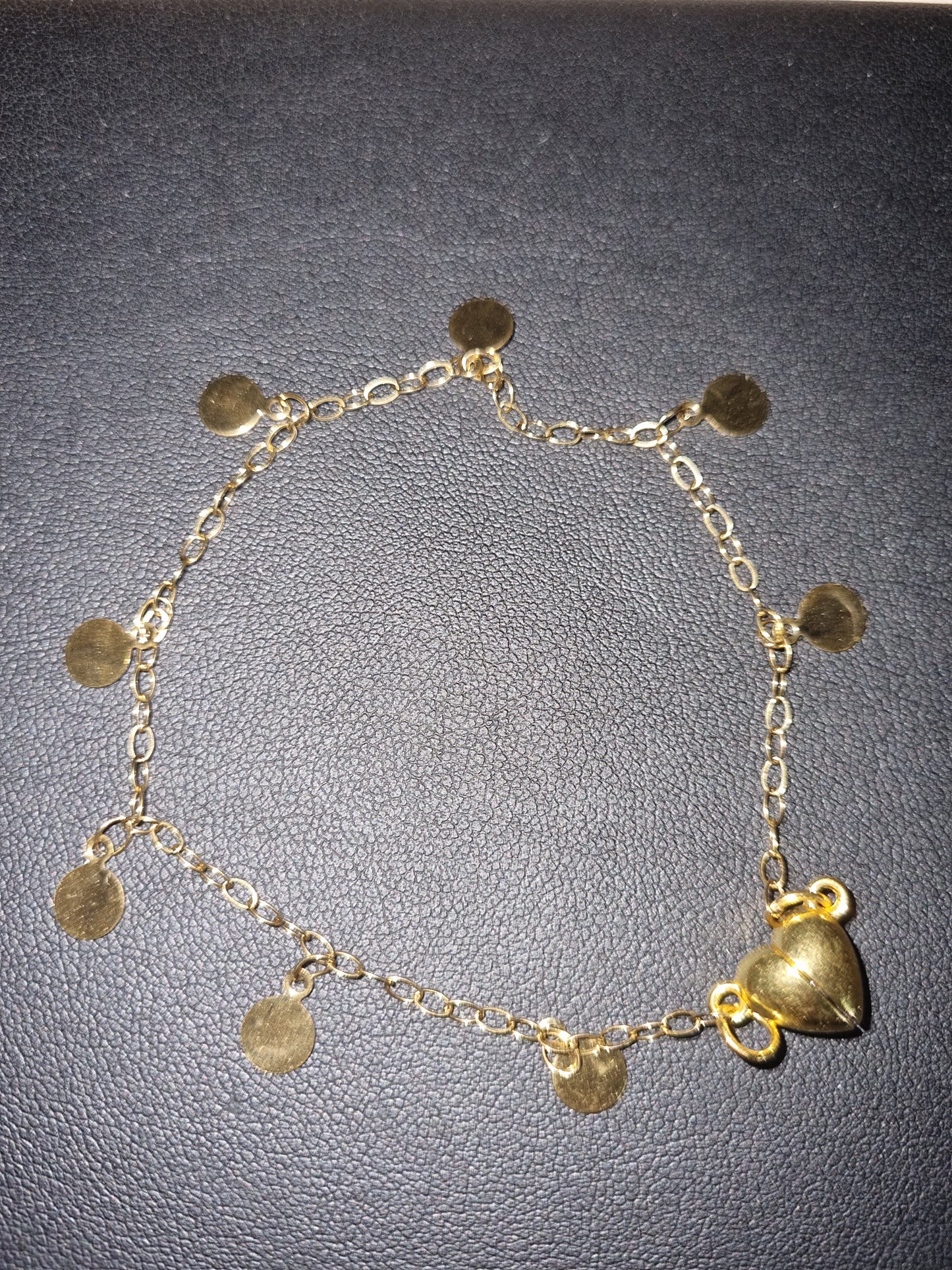 Bracelet ou chevillière acier inoxydable fermoir coeur