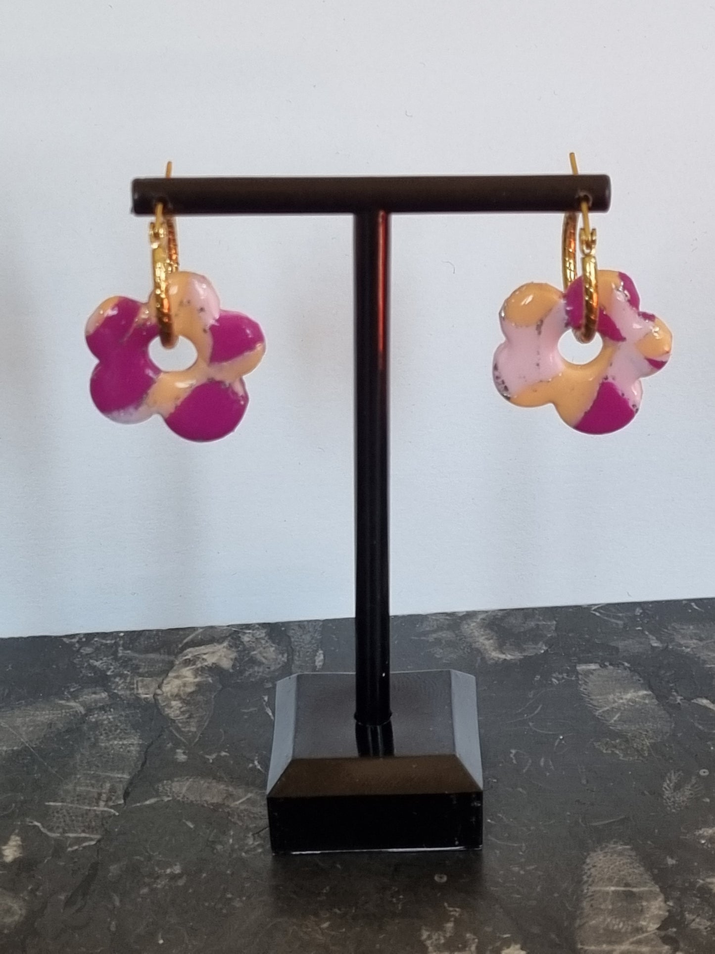 Boucles d'oreilles polymère résine uv