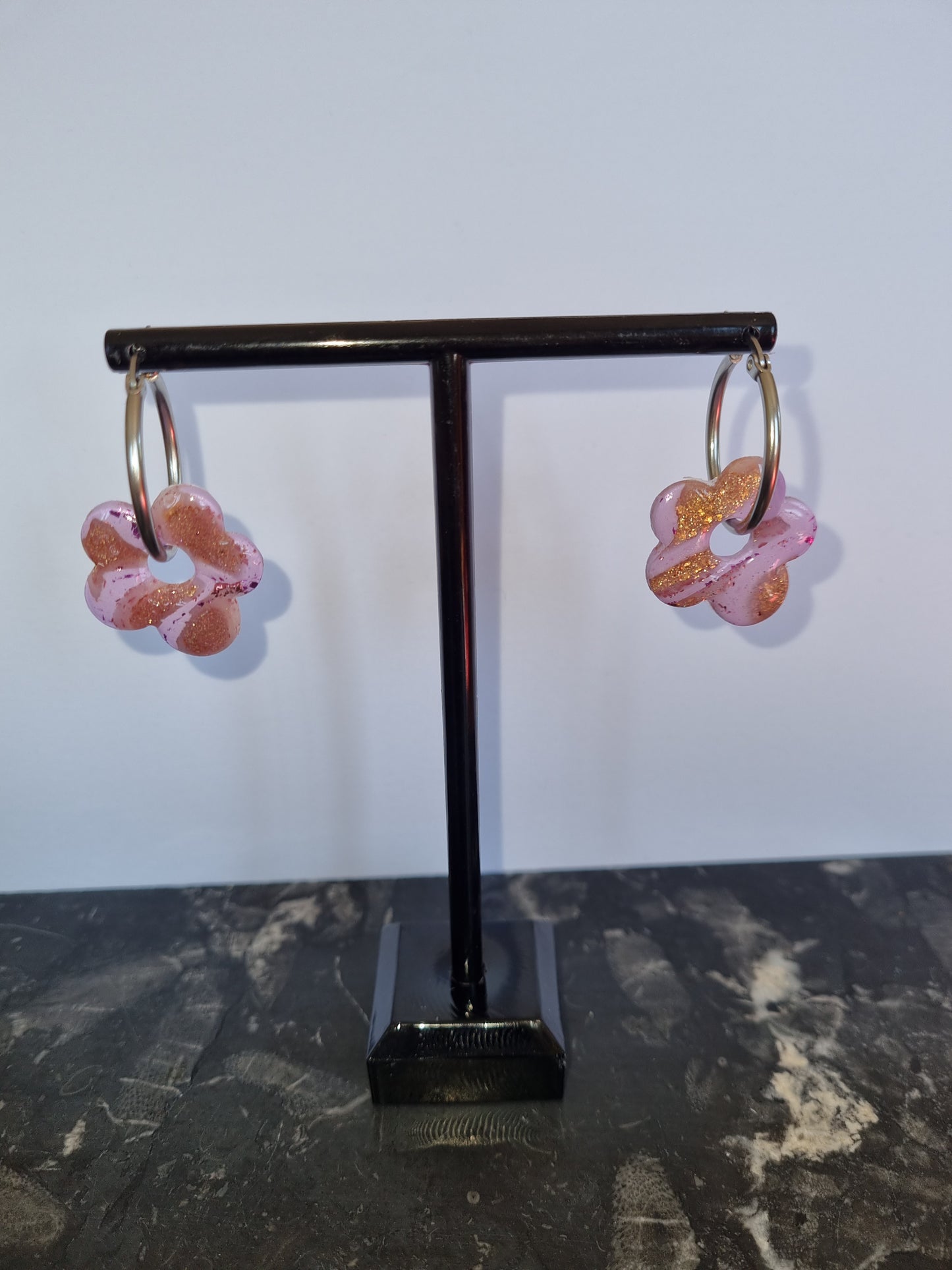 Boucles d'oreilles polymère résine uv