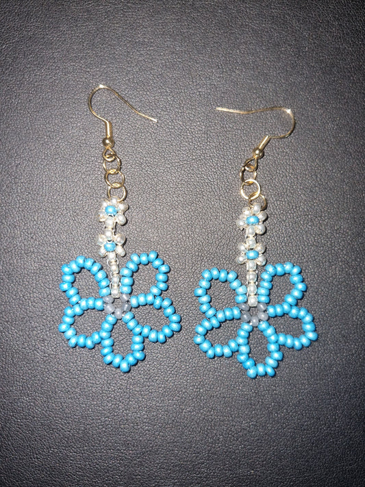 Boucles d'oreilles perles . Crochets acier inoxydable