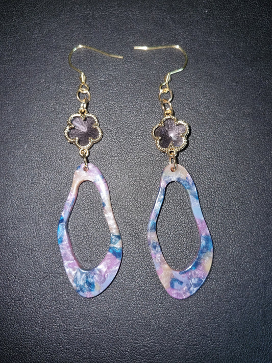 Jolies boucles bleu et rose