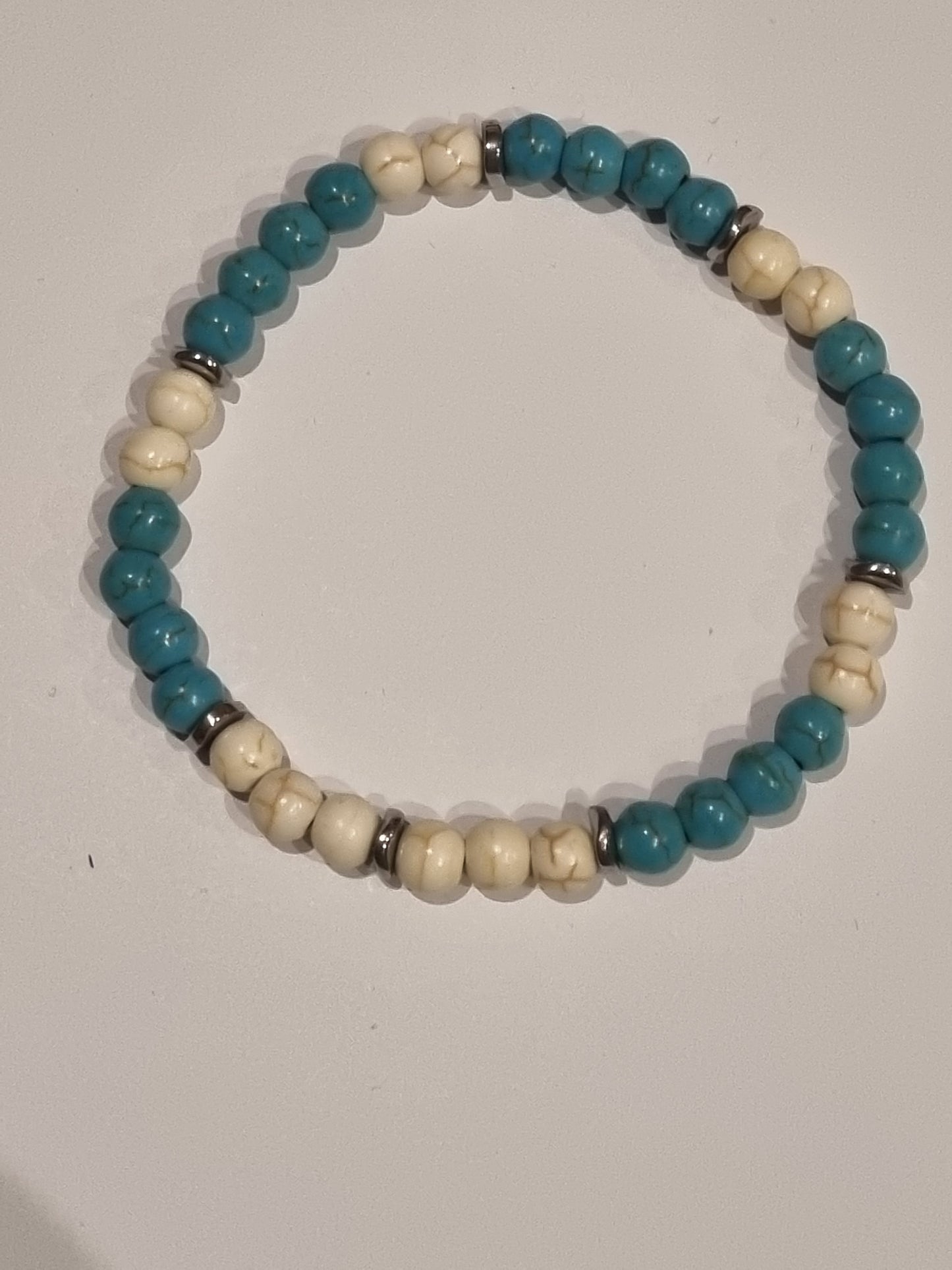 Bracelet howlite turquoise et blanche