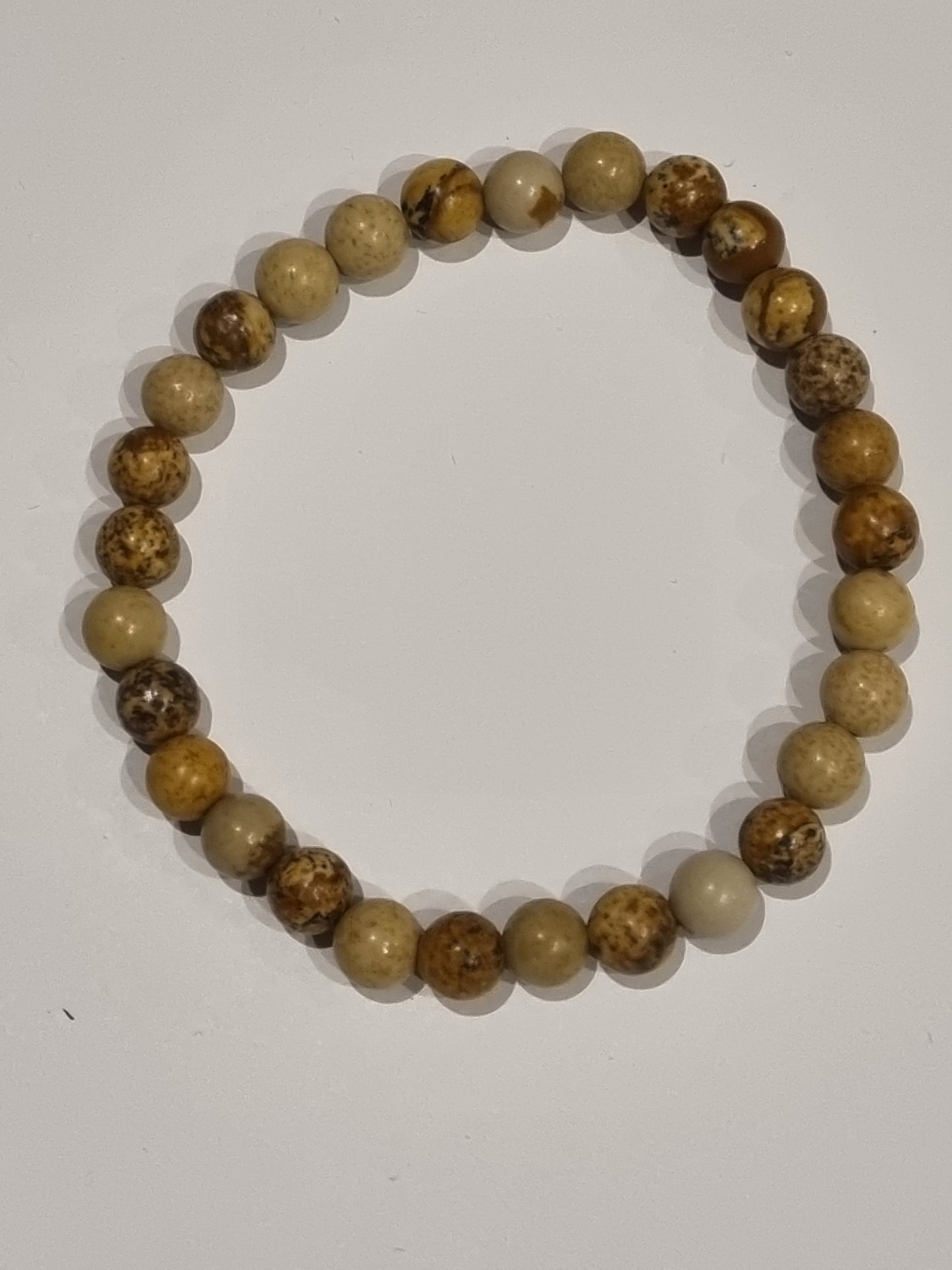 Bracelet homme perles naturelles 6mm jaspe paysage