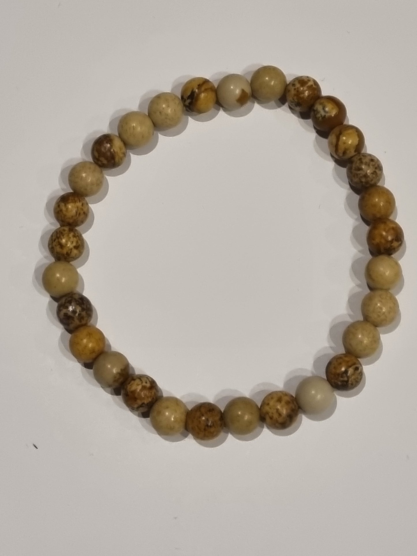 Bracelet homme perles naturelles 6mm jaspe paysage
