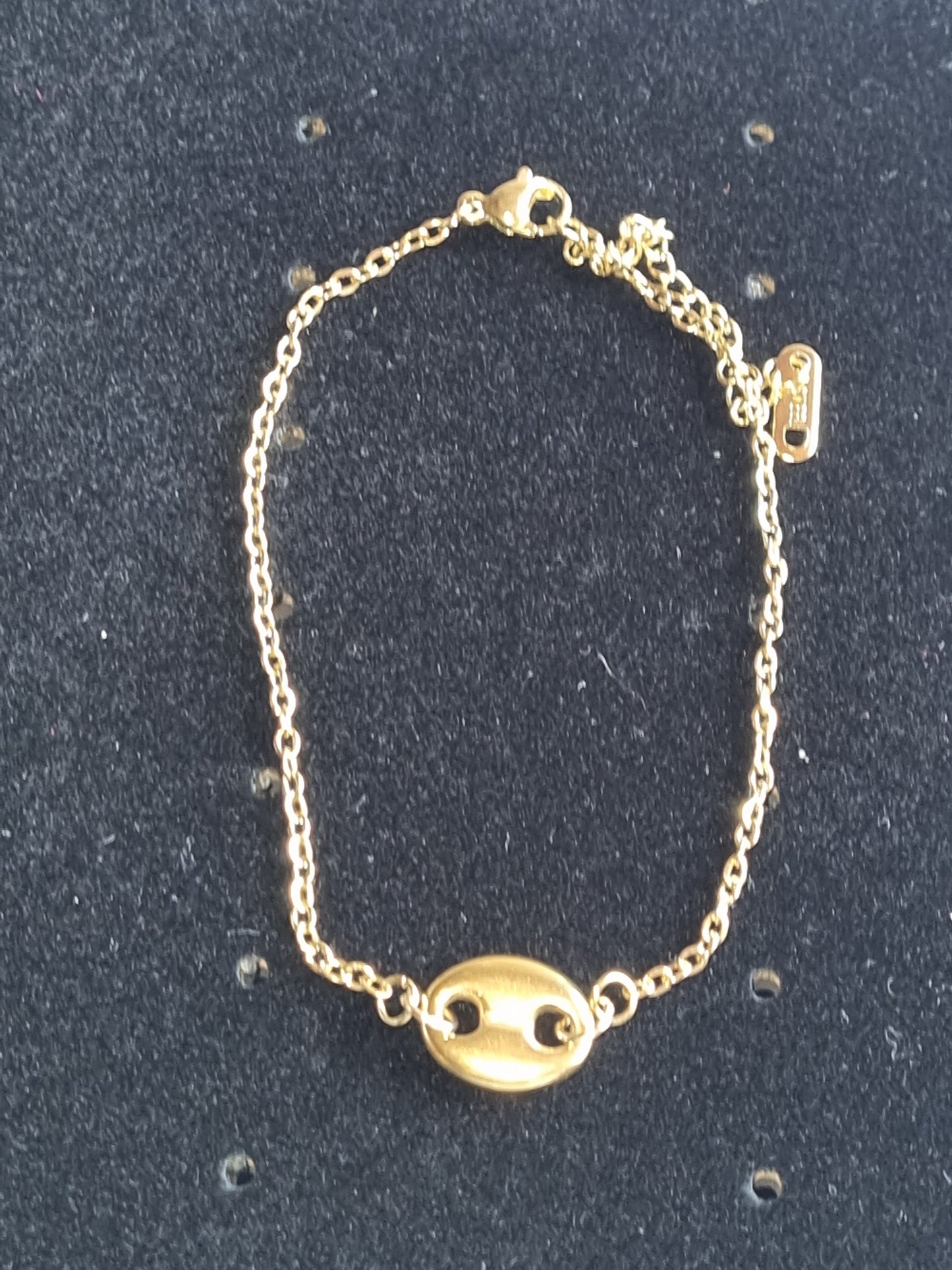 Bracelet grain café chaine acier inoxydable.